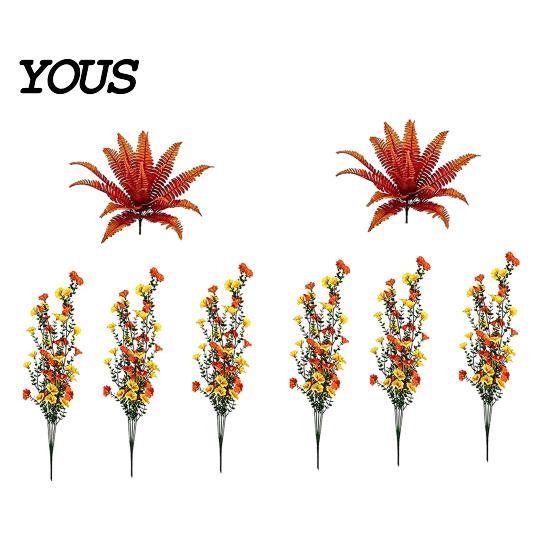 Maintenance Free Decorative Plants Fall Artificial for Hanging, UV-Resistant Faux Flowers, Realistic Plastic Flowers Garden Trailing Vines Autumn