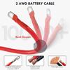 Battery Inverter Cable 2AWG Stranded Copper Wire Connector with 3/8inch Lugs Gauge Battery Cable for Car Marine Solar RV Boat