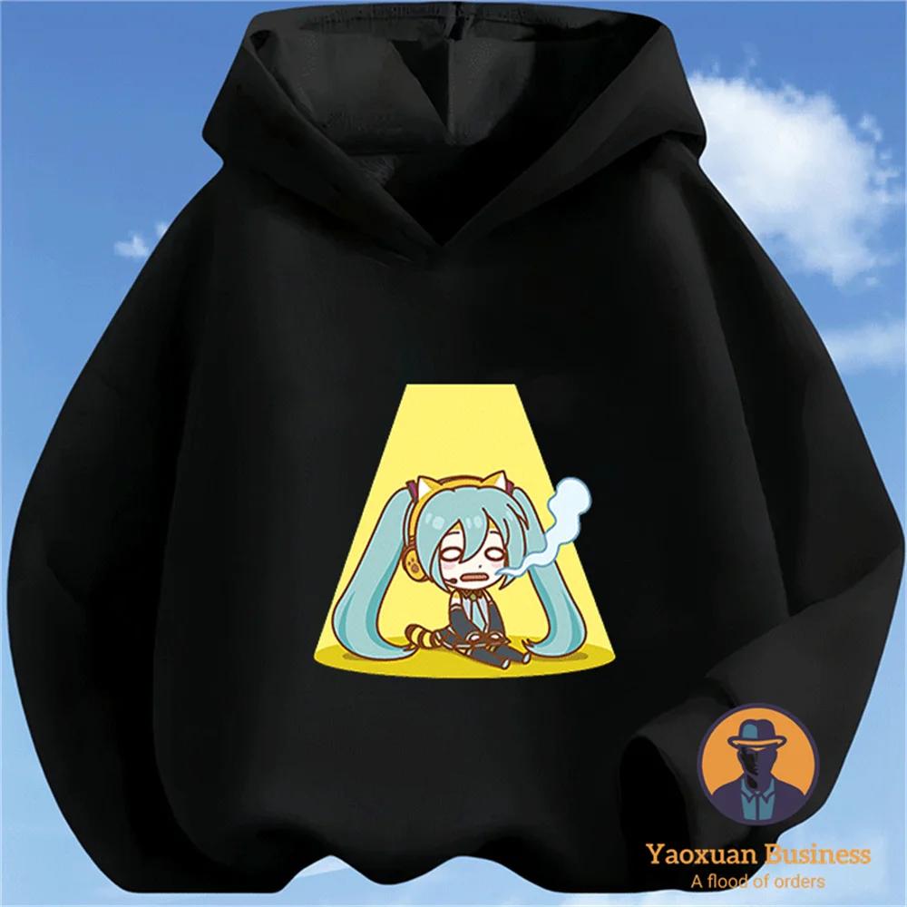 Latest Hatsune Miku New Kids Teens Fashion Cartoon Print Cotton Hoodie Fall Winter Hot Sale Trendy Stylish Best Selling