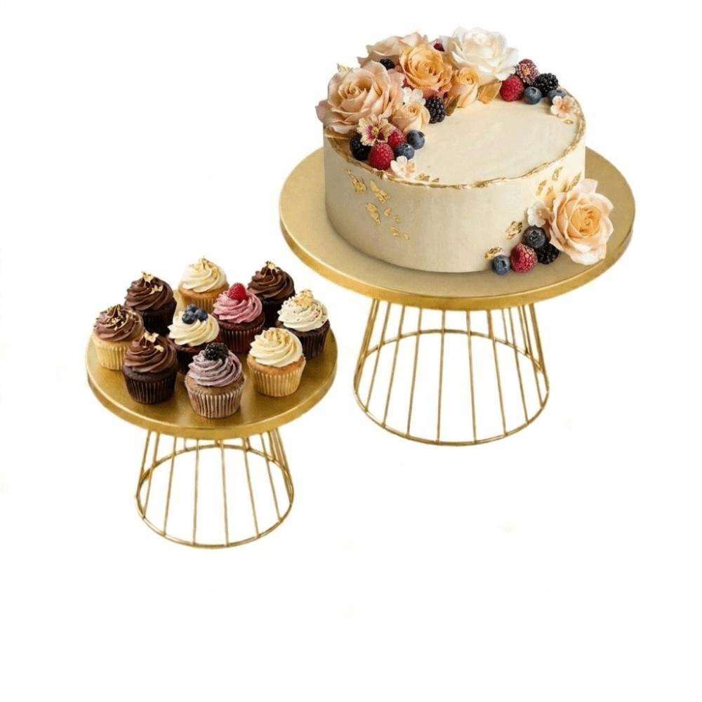 Elegant Metal Cake Display Stand Round Shape 20/25cm Dessert Rack Gold Color Events Decoration Round Cake Stand Wedding Party
