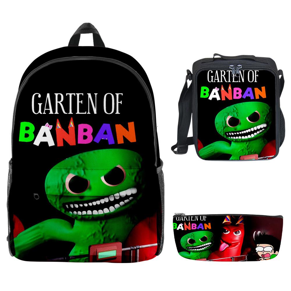 Luxury Youthful New Garten of Banban 3D Print 3pcs/Set School Bags Laptop Daypack Backpack Crossbody Lunch bag Pencil Case