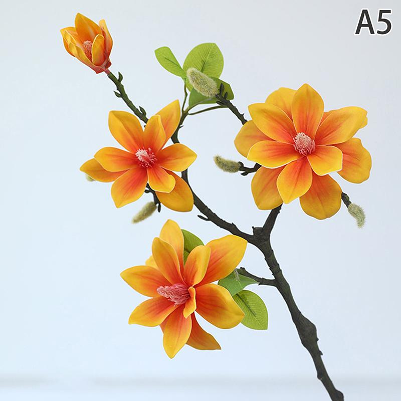 

4 Искусственных цветка магнолии Искусственные цветы в китайском стиле Украшение для гостиной Настольная цветочная композиция