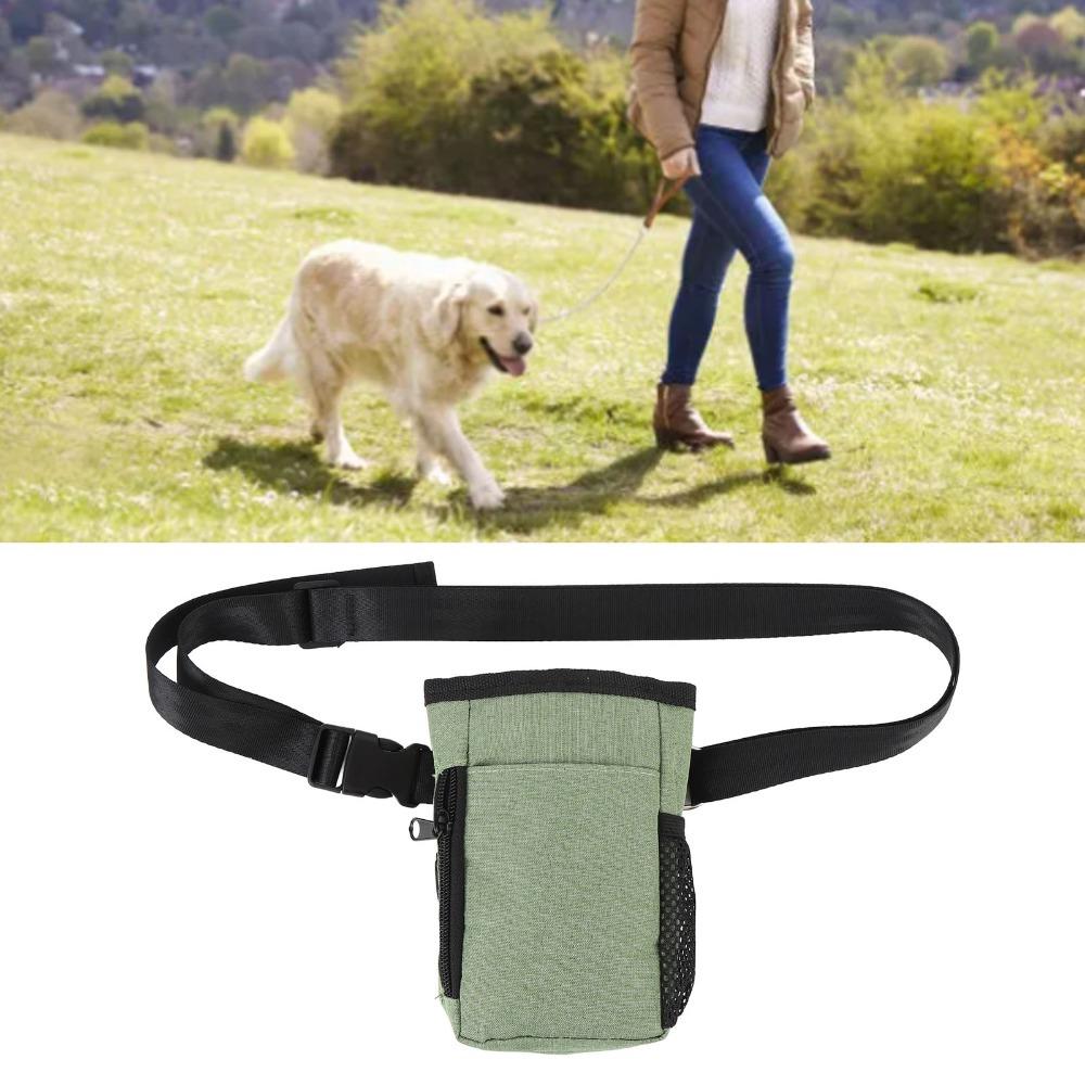 Adjustable Strap Dog Food Pouch Nylon Fabric Dog Waist Pouch Dog Feeding Bag Outdoor Walking