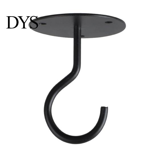 Flower Basket Hanger 1 Set Wall Mount Hook Anti-rust Sturdy Strong Load-bearing Non-falling Hanging Things Ceiling Wrought Iron for Home