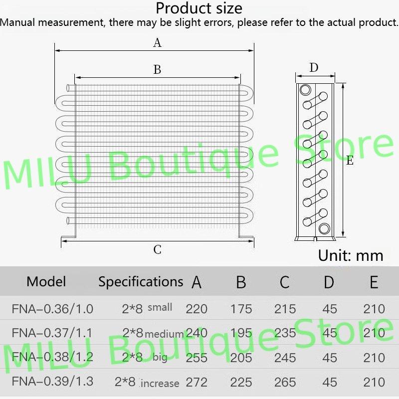 Refrigerator condenser water-cooled air-cooled copper tube radiator freezer ice maker freezer universal evaporator small
