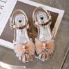 Girl's High Heel Shoes Sweet Children Princess Summer Sandals Fashion Rhinestone Crown Kid Causal Wedding Party Sandals Cut-outs