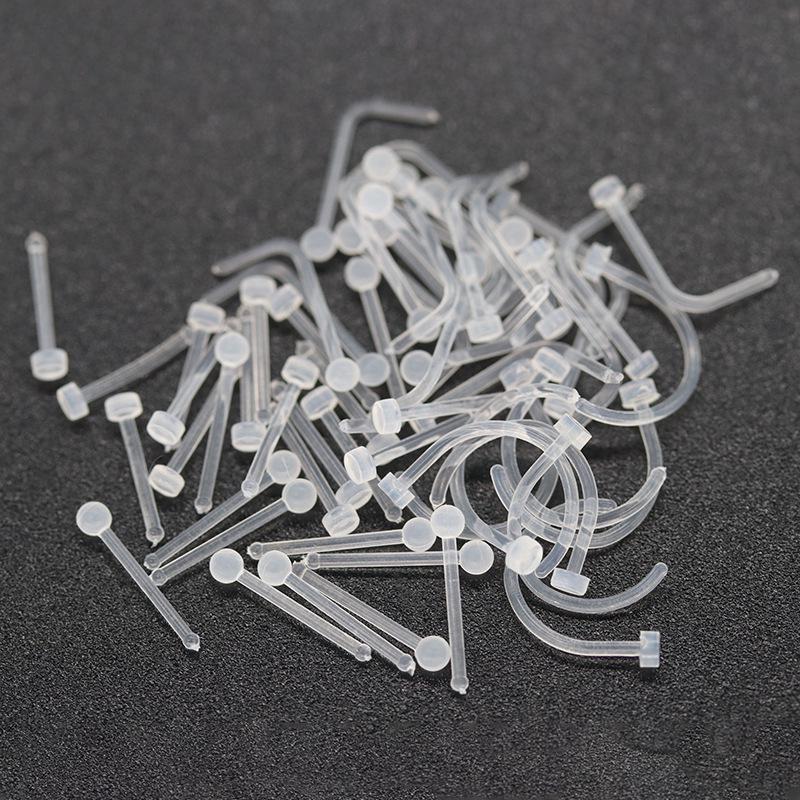 

Acrylic Transparent Nose and Lip Stud with Soft Bar Piercing Jewelry