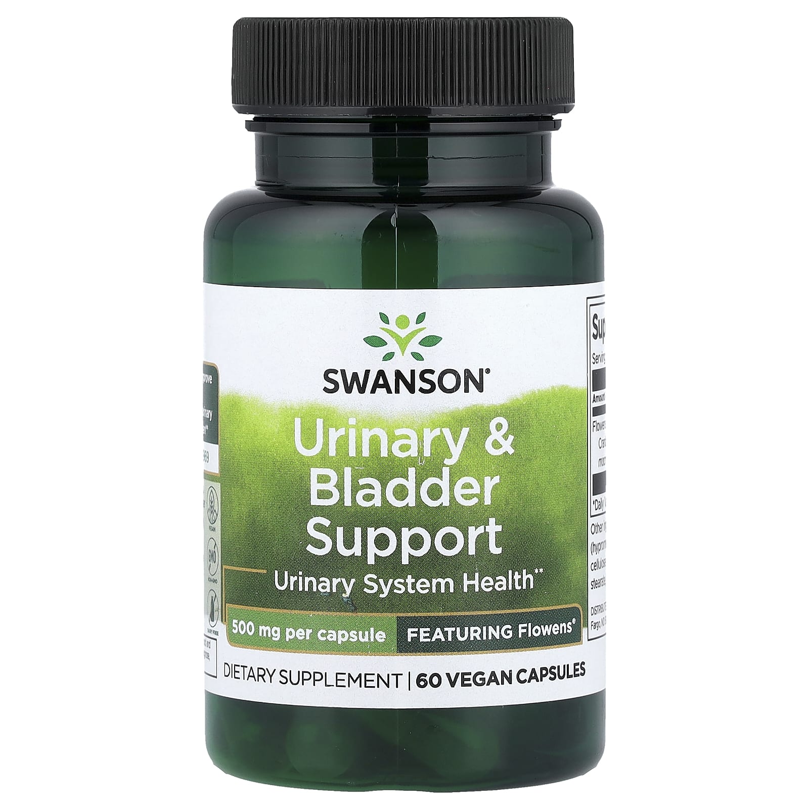 

Swanson, Urinary and Bladder Support, 500 mg, 60 Veggie Capsules