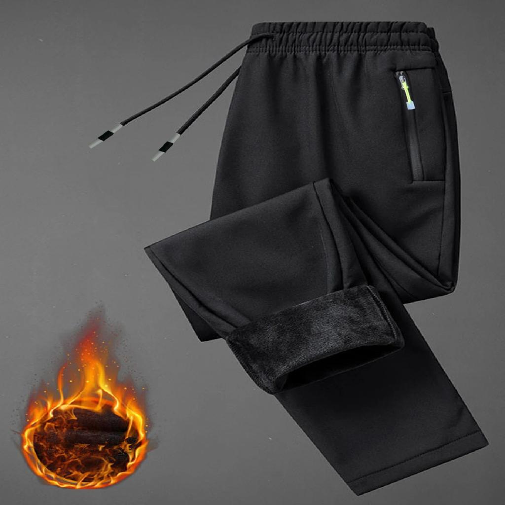 Women's Velvet-Lined Stretchy Windproof Pants | Active Comfort with Zip Pocket Detail