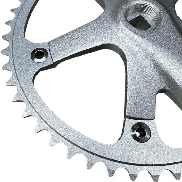 Aluminum Alloy Crankset, Road Bike 165mm Single Speed Crankset Mountain Bike Crank Arm Set with 144BCD 48T Chainrings