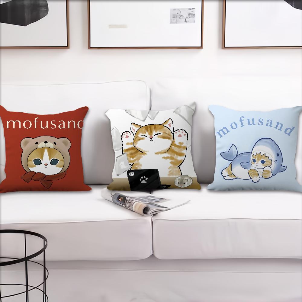 cushion cover m-Mofusand soft Comfortable Pillow Case Cute for Cartoon Sofa Living Room Home office Decor Protective Covers