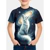 T-shirt Estiva per Bambini con Stampa 3D Girocollo Moda Versatile Traspirante Tendenza Casual