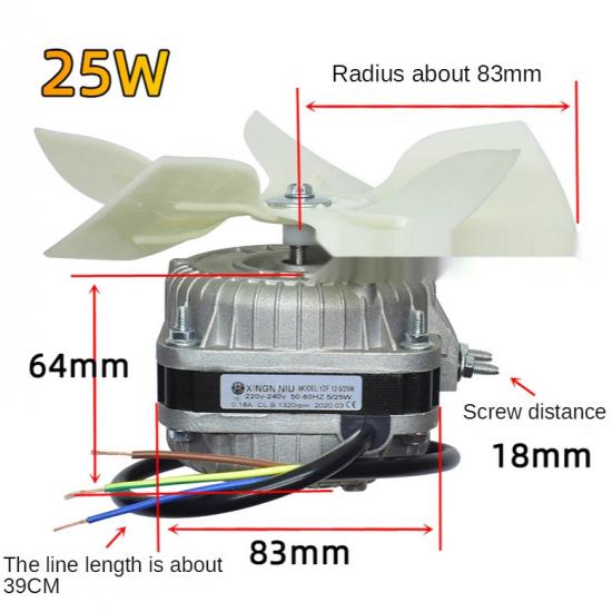 220V 25W30W45W65W90W Manufacturers Wholesale Spot Refrigerator Freezer Cooling Motor no cover Condenser Fan Motor