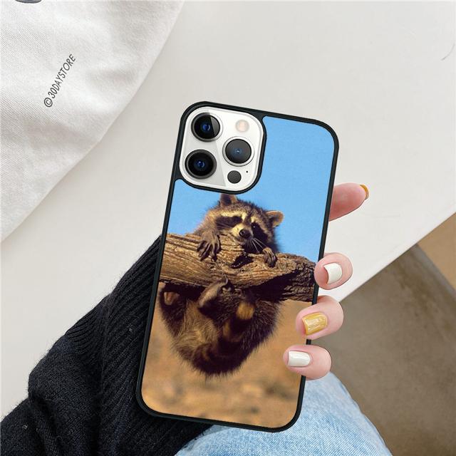 Kawaii Baby Raccoons Racoons Coque Shell For iPhone 17 Air 15 16 14 13 12 Pro Max 11 Pro Max Plus Phone Case Cover