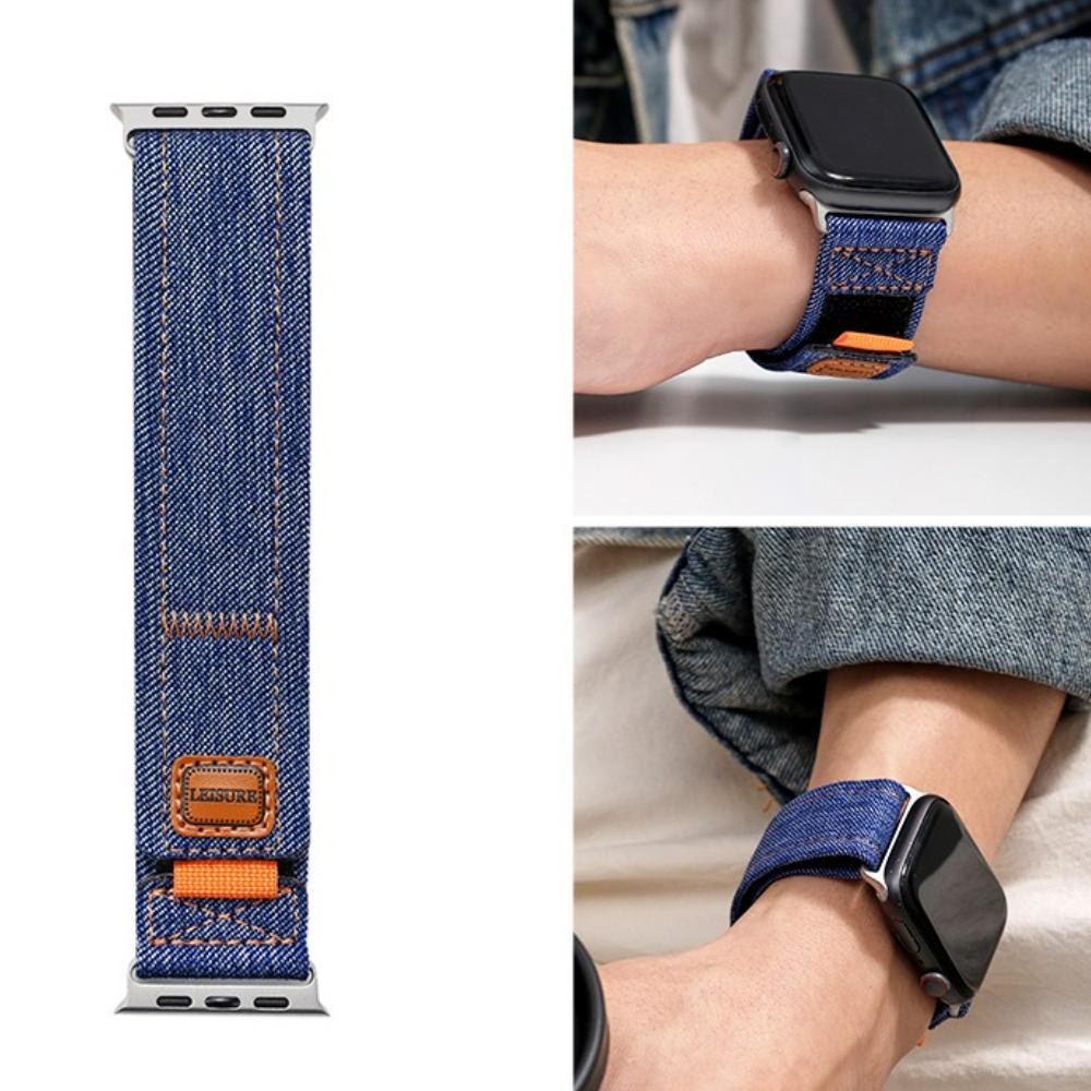 Nylon Band for Apple Watch Strap 49mm 45mm 41mm 44mm 40mm 46mm 42mm Denim Canvas Belt iWatch Series Ultra 11 10 9 8 7 6 5 4 SE 3