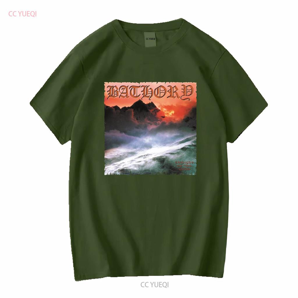 Bathory Twilight Of The Gods T-shirt Versione 2 Lavaggio Vintage Leggermente Streetwear Grafica Versatile Elastica Moda Stilosa