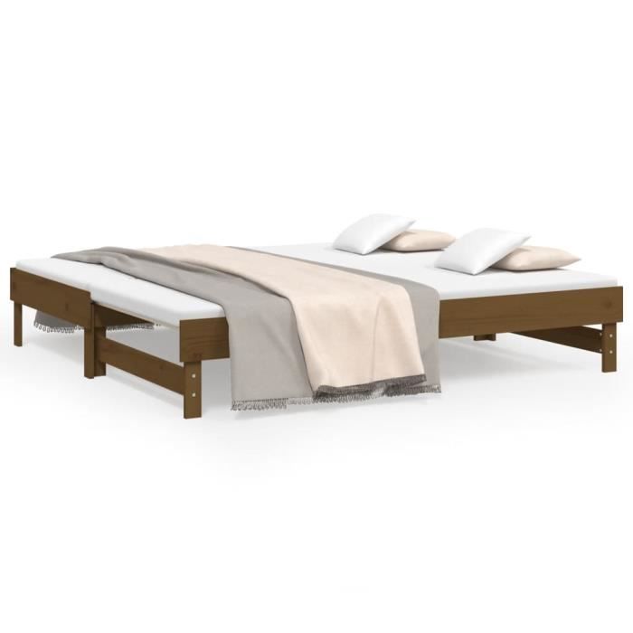 VidaXL Sliding Bed Honey Brown 2x(75x190) Cm Solid Pine Wood 823397