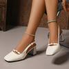Female Shoes On Sale 2025 New High Quality Summer Fashion Closed Toe Sandals Buckle Strap Square Toe Women's Shallow Sandals