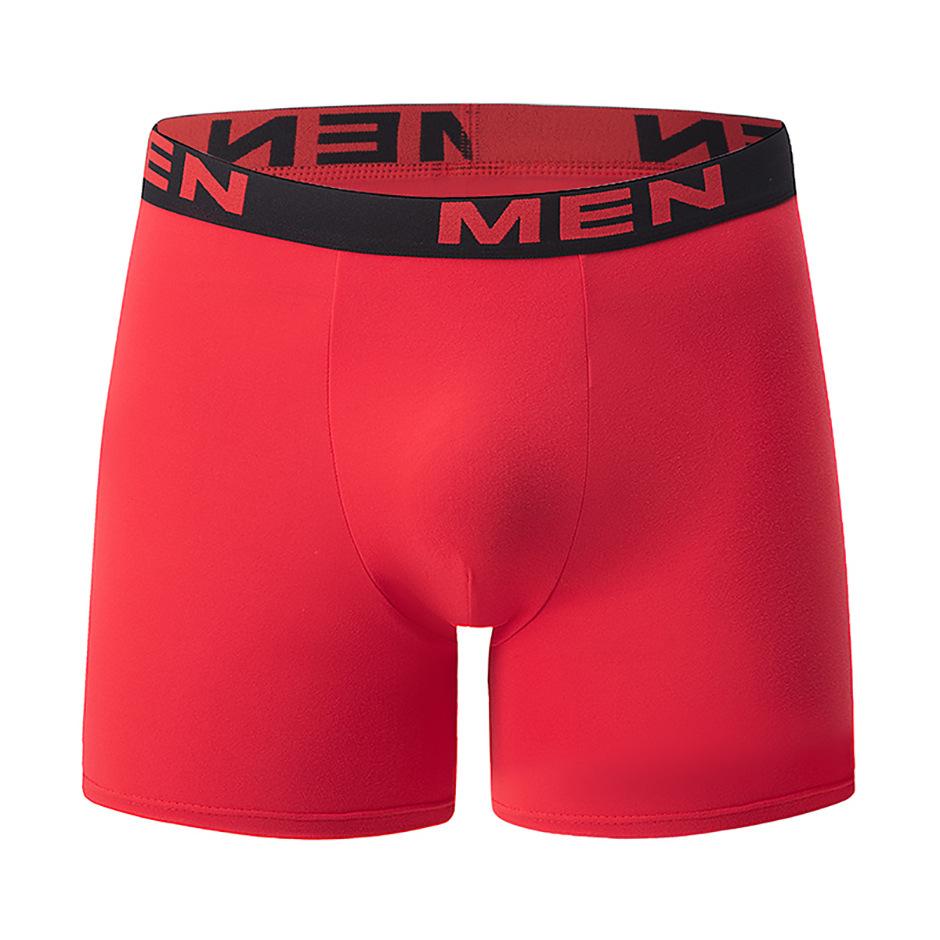 7-Pack Men's Underwear: Solid-Colour Fashion Essentials Versatile Long Boxer Briefs