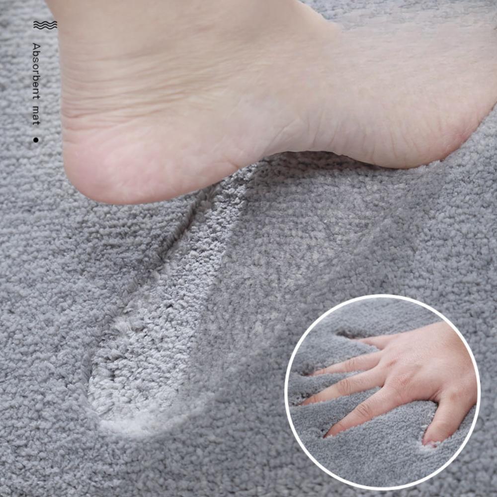 Tapete de veludo para banheiro, espessamento de cashmere, tapete antiderrapante para banheira, piso lateral, capacho para porta de chuveiro, espuma de memória, almofada 3D