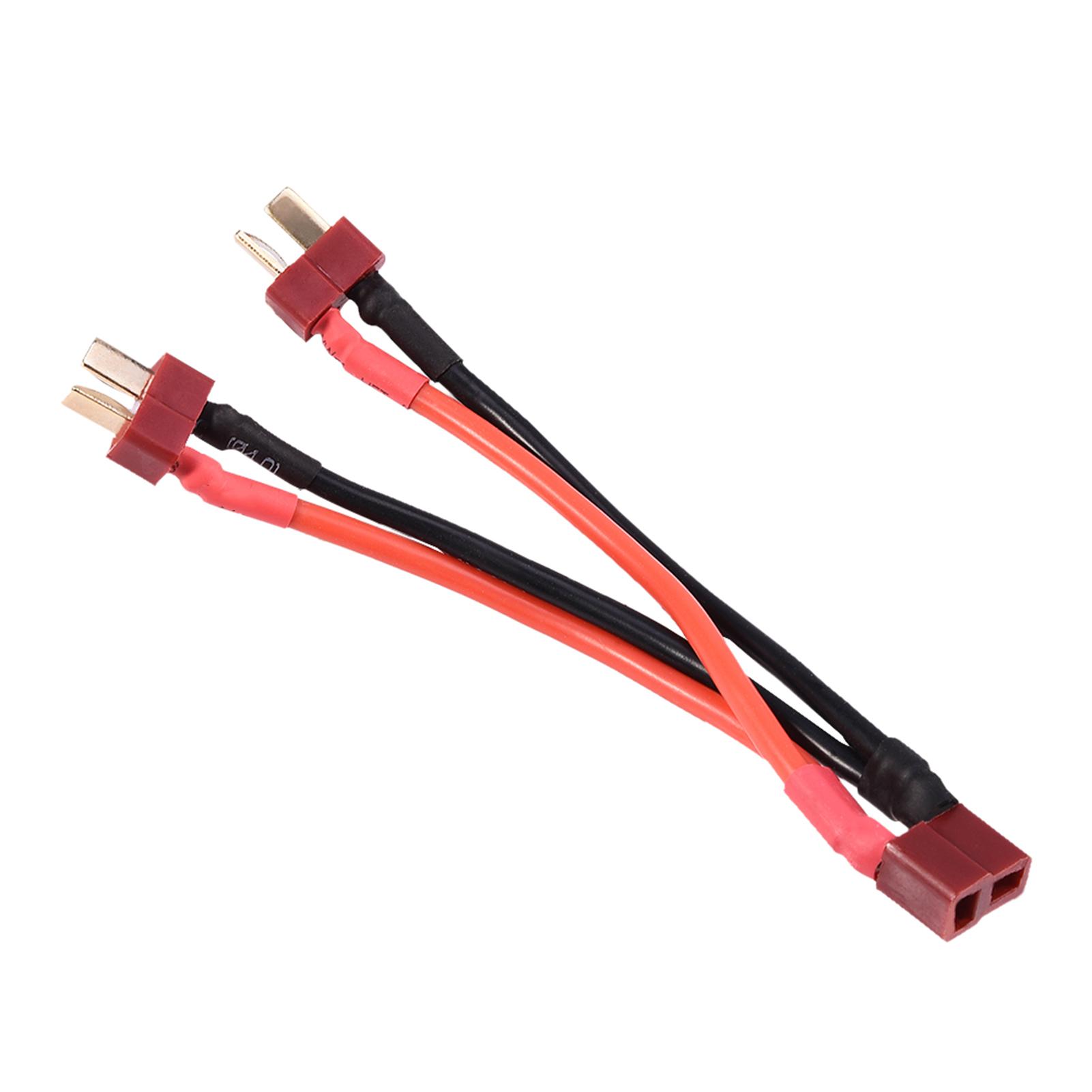 

T Plug Lipo RC Battery Pack Parallel Adapter Connector 1 Female to 2 Male 14AWG Cable