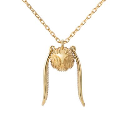Harry Potter Artikel Halskette Goldener Schnatz Halskette Silber Gold Accessoires Schmuck Geschenk [U-Treasure] (Gelbe Beschichtung) Damen