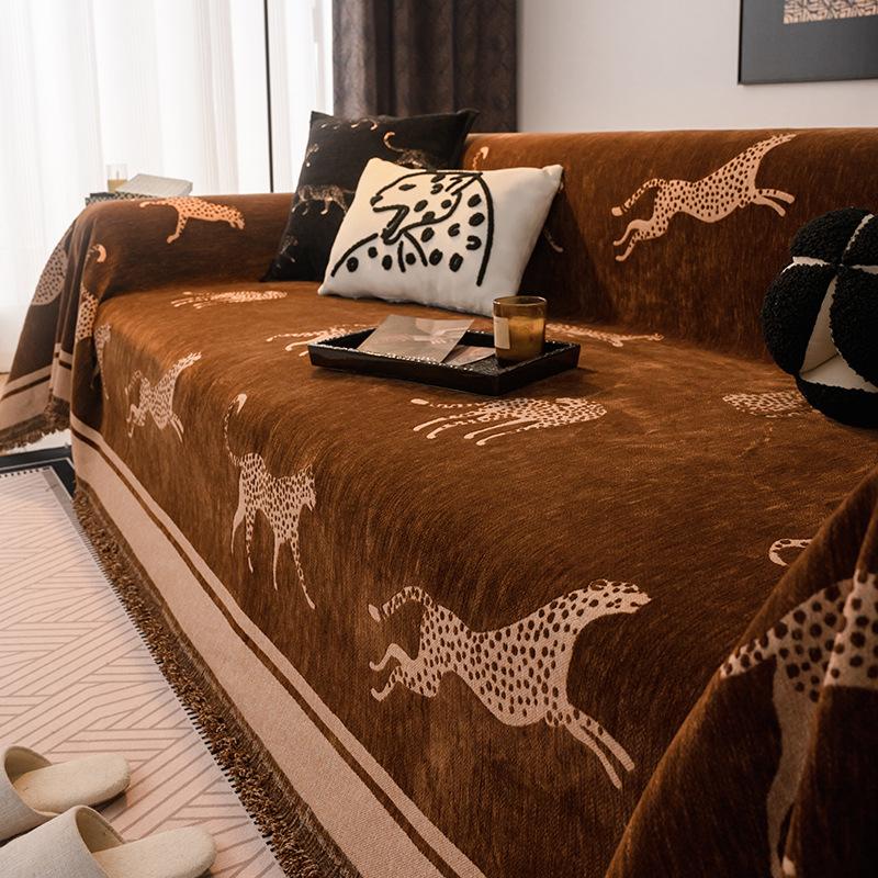Leopard Sofa Cover For Living Room Stylish Design Ideal For Home Decor And Furniture Protection Cat-Scratch-Proof