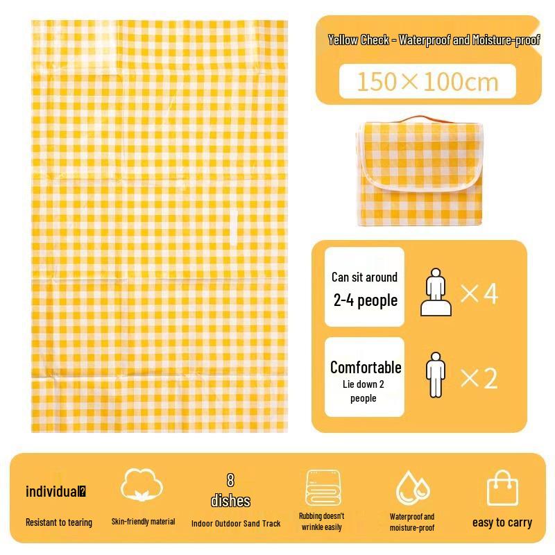

Outdoor Moisture-Proof Picnic Mat - Thickened for Camping, Beach, Lawn, and Tent Use 1.5*2m for 3-6 people