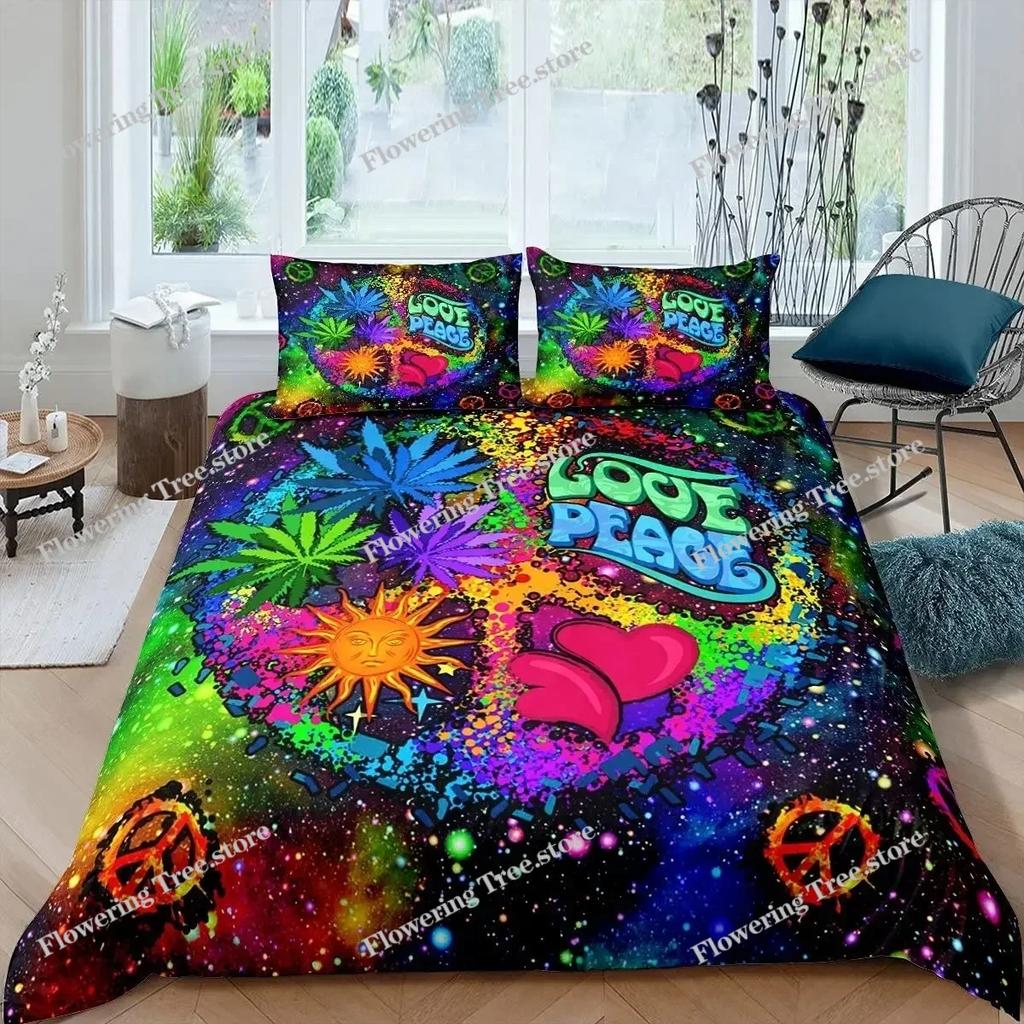 3D Printed Peace Symbol Bedding Set Duvet Cover Bedroom Comforter Covers Single Twin King Size Quilt Cover Home Textile