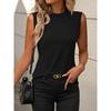 MGHR Women's Fashion Casual Autumn Winter O-Neck Sleeveless Blouses & Shirts
