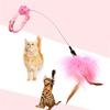 Cat Feather Toy with Collar Exercise Indoor Kitten Self-entertaining Accessories Funny Cat with Feather Bells-
