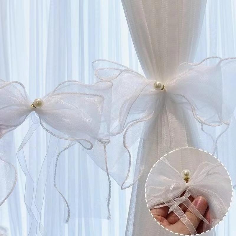 Nordic Ins-style Ribbon Bow Curtain Tieback Bedroom Living Room Curtain Tie Back Home Decor Artistic Elegant Interior Decoration