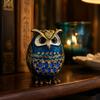 Sparkling Rhinestone Animal Figurine Jewelry Box Zinc Alloy Owl Keepsake Box  Home Decor