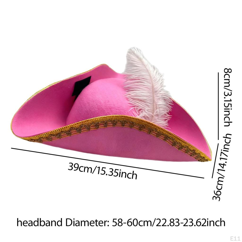 Pirate Hat Birthday Comfortable Gift Headdress Halloween Festival with Feather