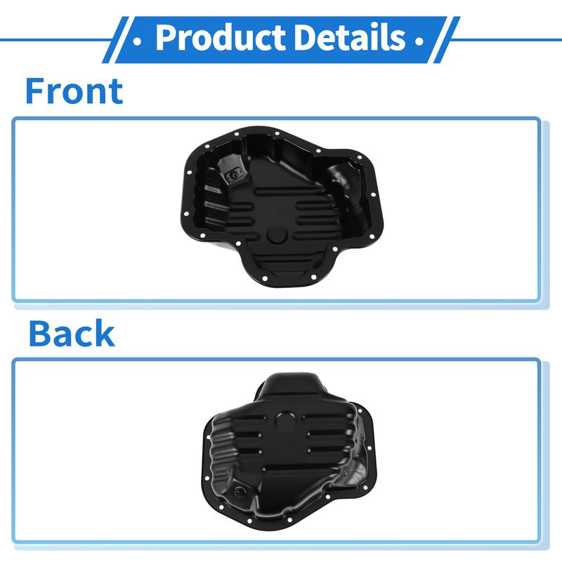X Autohaux 1 Pc No.121010H050 Engine Oil Pan for Toyota Camry 2007-2011 Steel Black