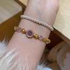 Purple Entangled Beaded Bracelet 2025 New Thousand Gold Feeling Gold Stacked Bracelet Light Luxury Temperament Lucky Jewelry Women