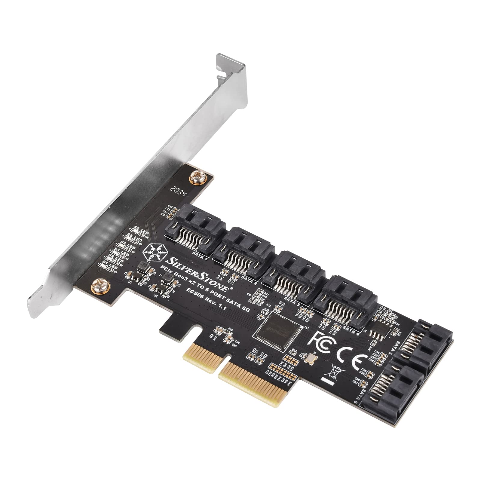 

SilverStone SATA Gen3 PCI Express Gen3 x2 Expansion Card 6-Port (6Gbps) Non-RAID SST-ECS06