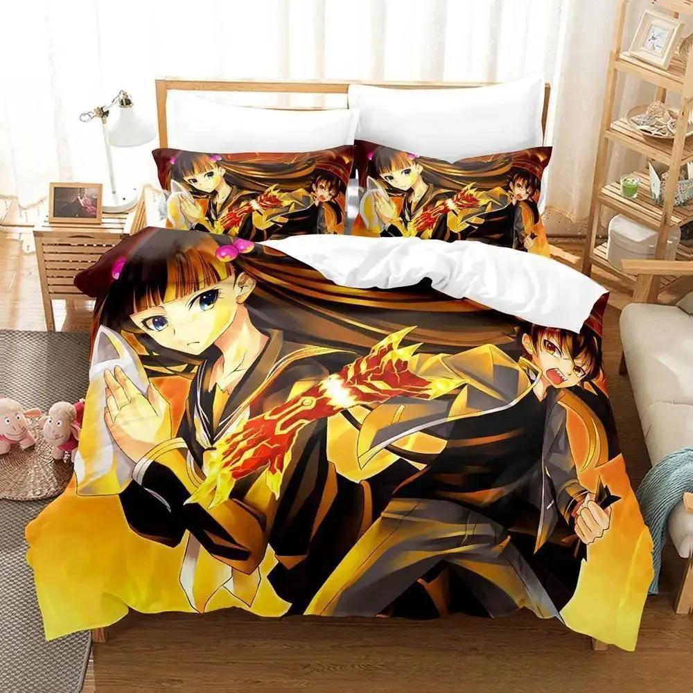 Home Textiles Twin Star Exorcists Bedding Set Cartoon Anime three-piece set Adult Kid Bedroom Duvet cover Sets 3D Kawaii Girl