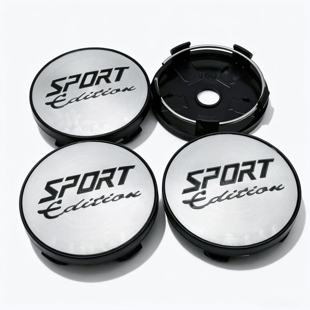 4pcs Sport Edition Logo Emblem Car Wheel Center Caps O.D 60MM 56MM Rim Hubcaps Dust Cover Wheels Hub Cap Replace Car Accessories