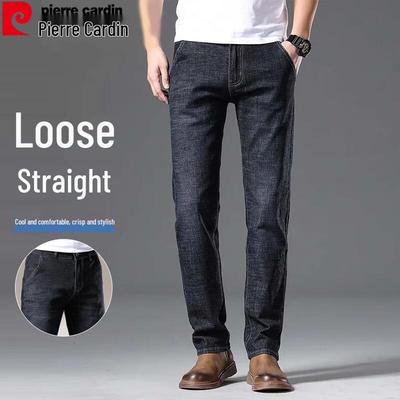 Jeans Droits Décontractés d'Affaires Stretch Doux pour Homme