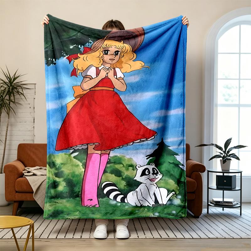 candy candy Soft and comfortable flannel Suitable for sofas living rooms outdoor camping travel and also makes a great anniversary gift