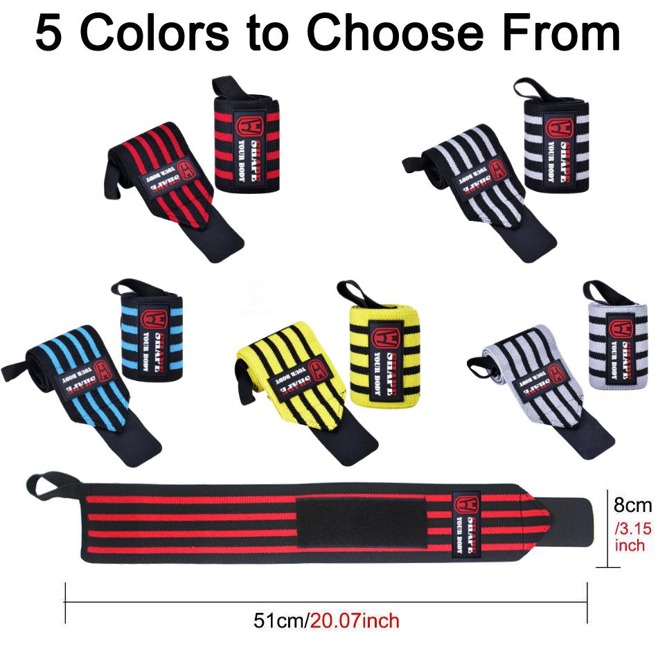 WOSWEIR-1 Pair Weightlifting Wristband Wrist Wraps Gym Fitness Straps Support Sports Equipment 1