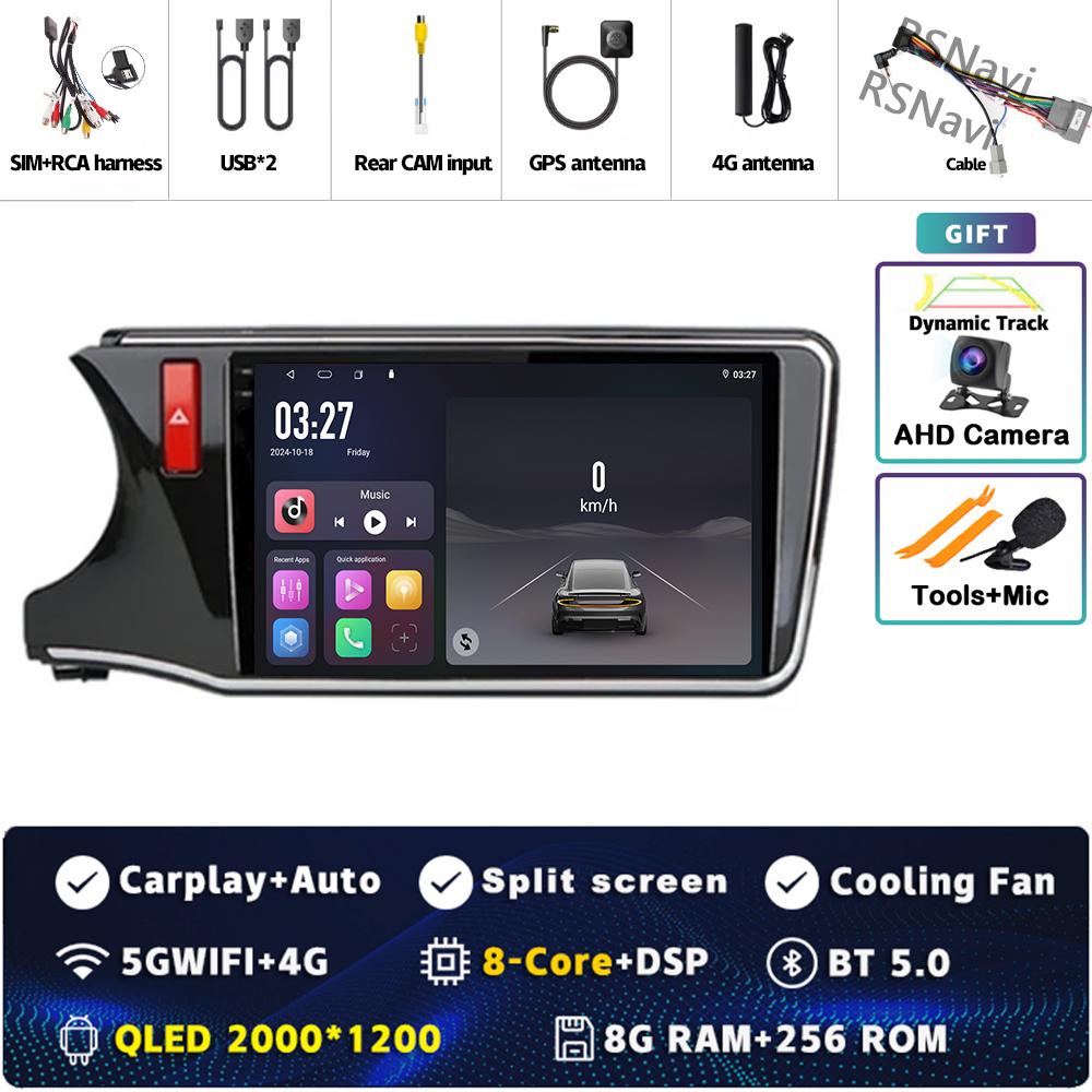 9" Android 14 Carplay Car Radio For HONDA CITY 2015 2016 2017 - 2019 Multimedia Video Player Navigation GPS Stereo 2Din DVD WIFI