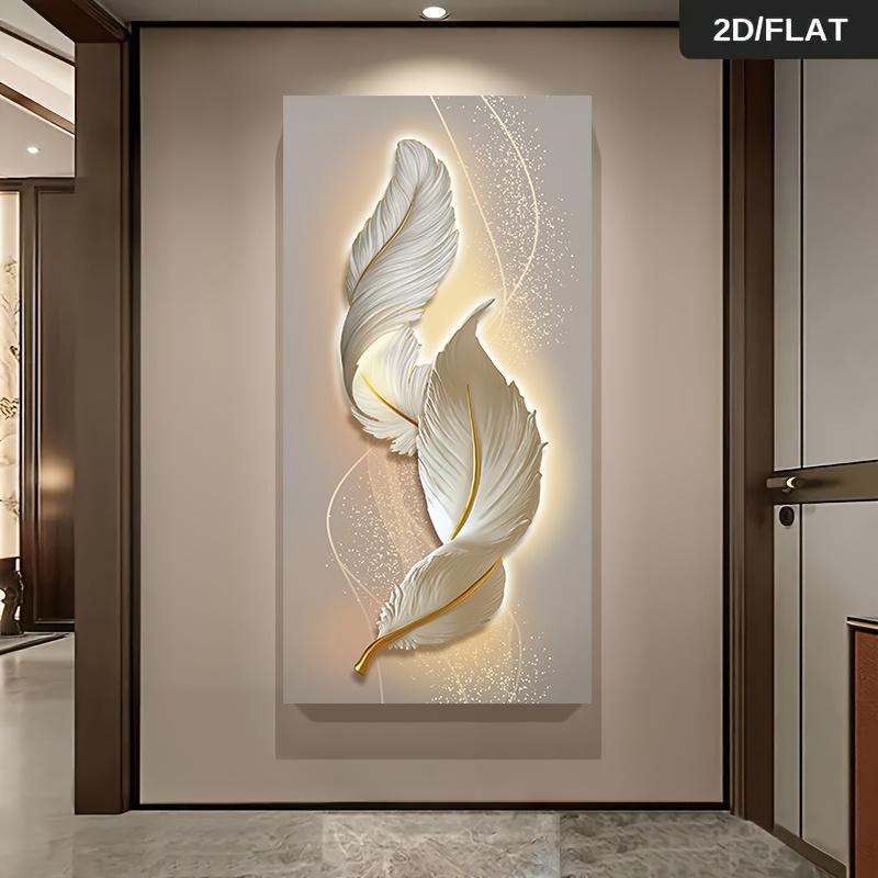 1 modern minimalist tüy dekorasyon tablosu, oturma odası kanepe arkası duvar çerçevesiz asılı tablo, yatak odası fuaye ligh