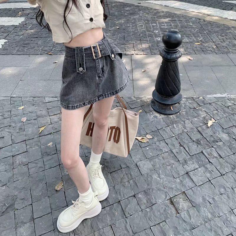Women's High Waist Denim Bodycon Skort - Summer 2022 Retro Slimming Super Short Skirt