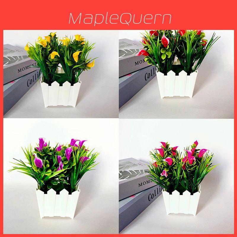 Lifelike 20 Heads Artificial Lily Flower Potted Plant For Elegant Home Garden Decor
