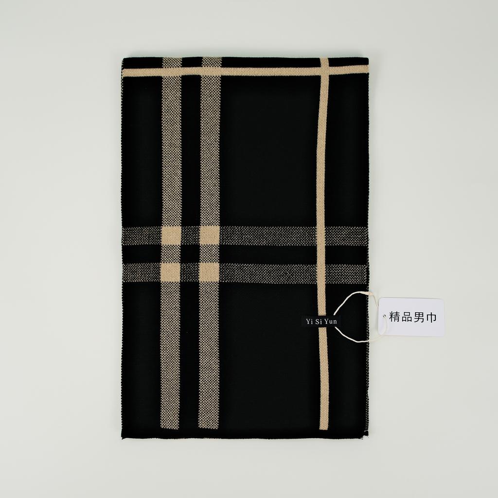 Men's Classic Winter Scarf Cashmere Feel Winter Scarves Long Formal Soft Scarf for Men Casual Scarves Luxuriously Plaid Scarf