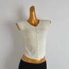 Summer Pure Color New Arrival V-neck Ruffled Sleeve Ice Silk Knitting Bottoming Cardigan Women's Clothing Fitted Waist Pleated T-shirt Tops Fashion
