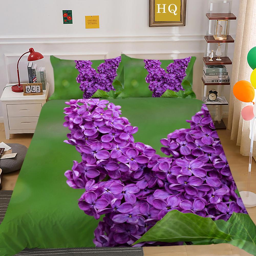 3D Flowers Printing Bed Set Twin Size Microfiber Home Bedding Set Fashion Highend Comforter Cover Set