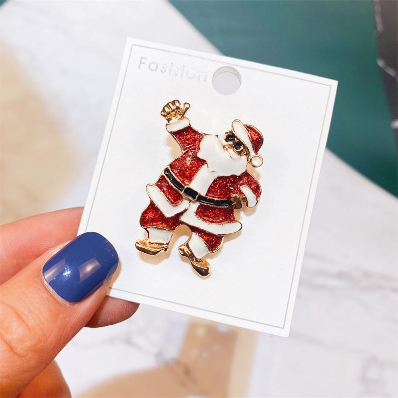 Yimu Alloy Christmas Brooch - Santa Claus & Tree Ornament Corsage